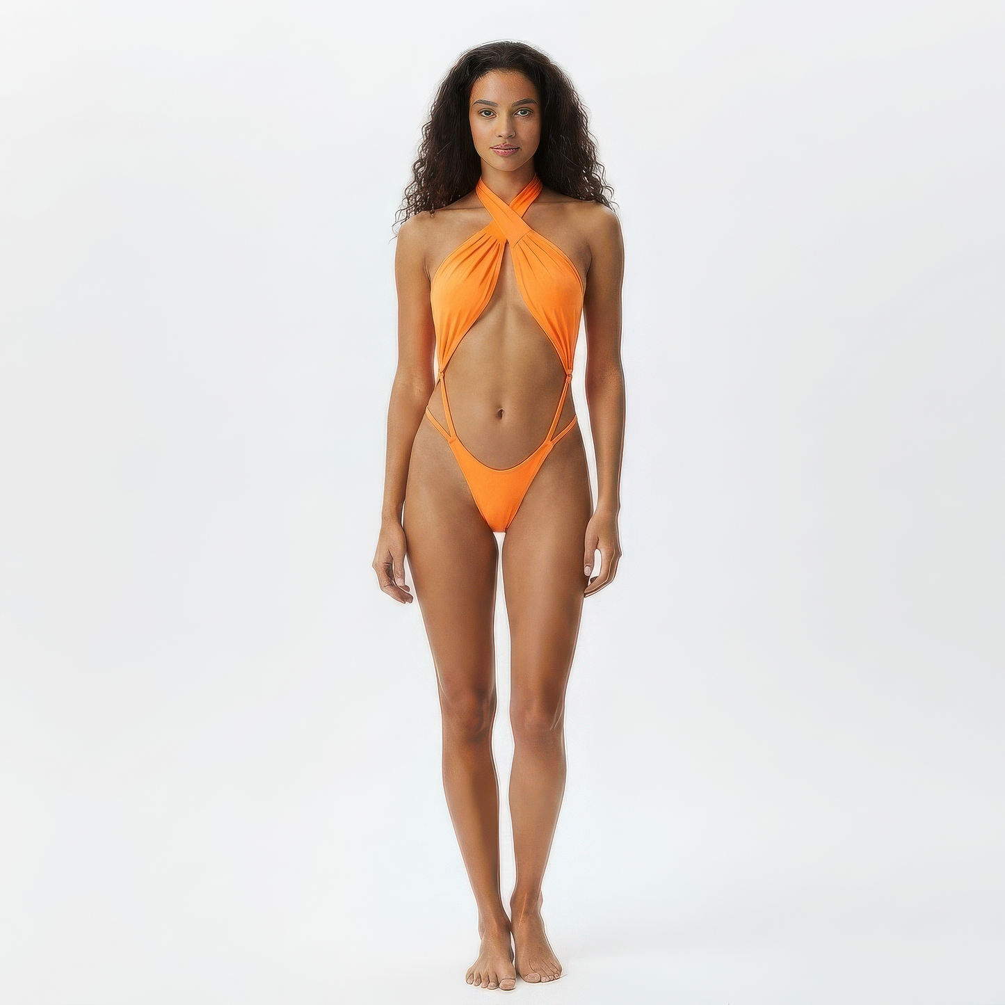 Laranja High-Waisted One-Piece Swimsuit