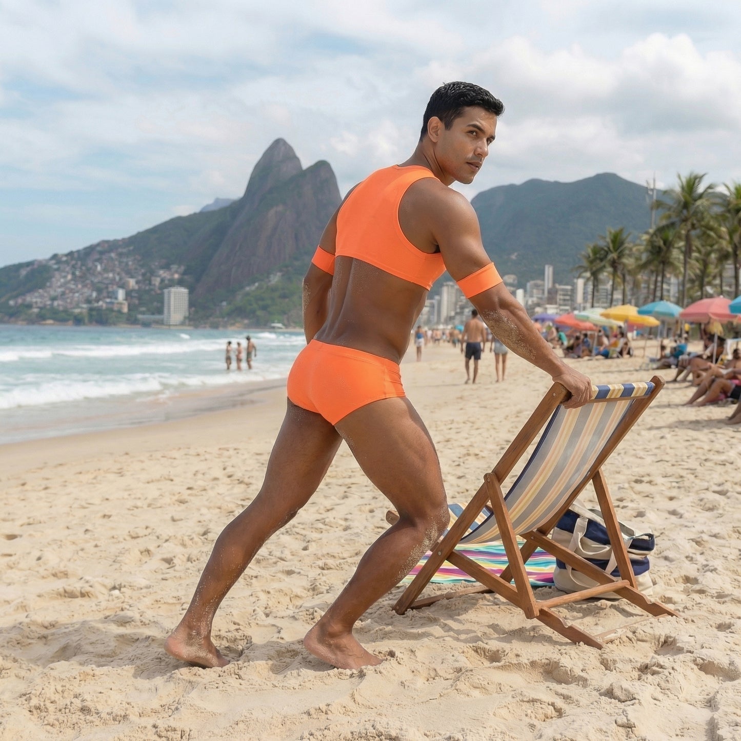 Sol Set Harness Top and Swimtrunks