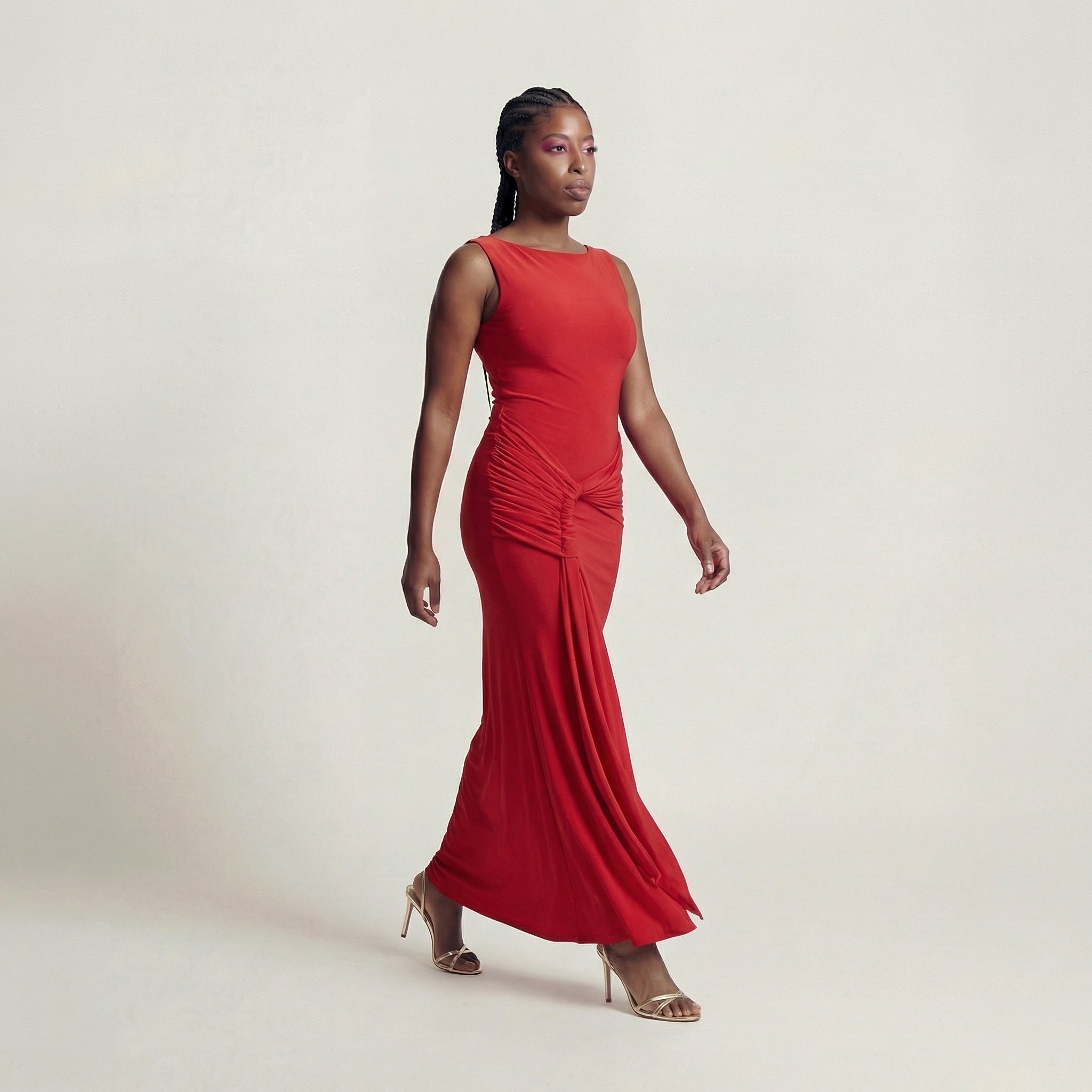 Batuque Ruched Maxi Dress