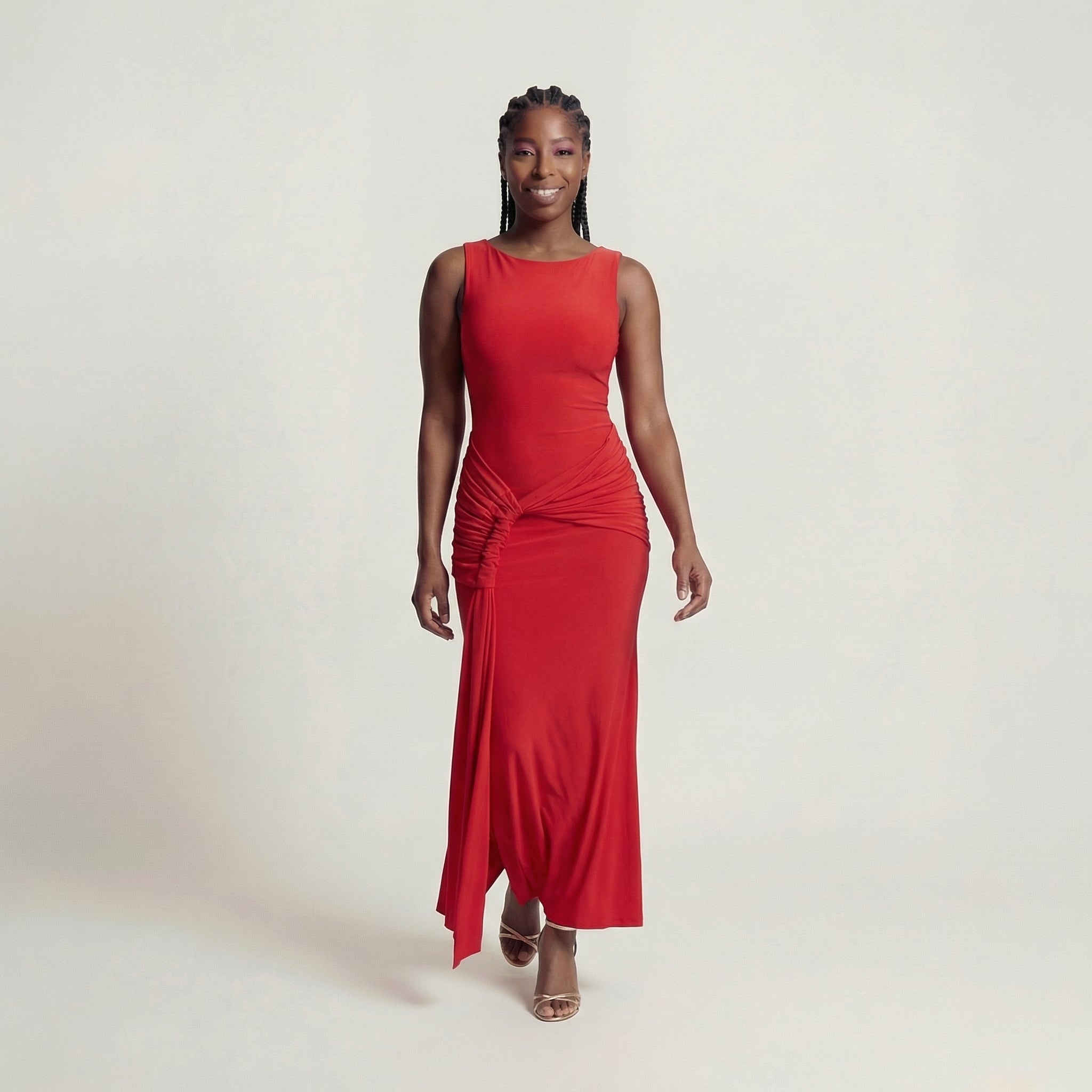 Batuque Ruched Maxi Dress