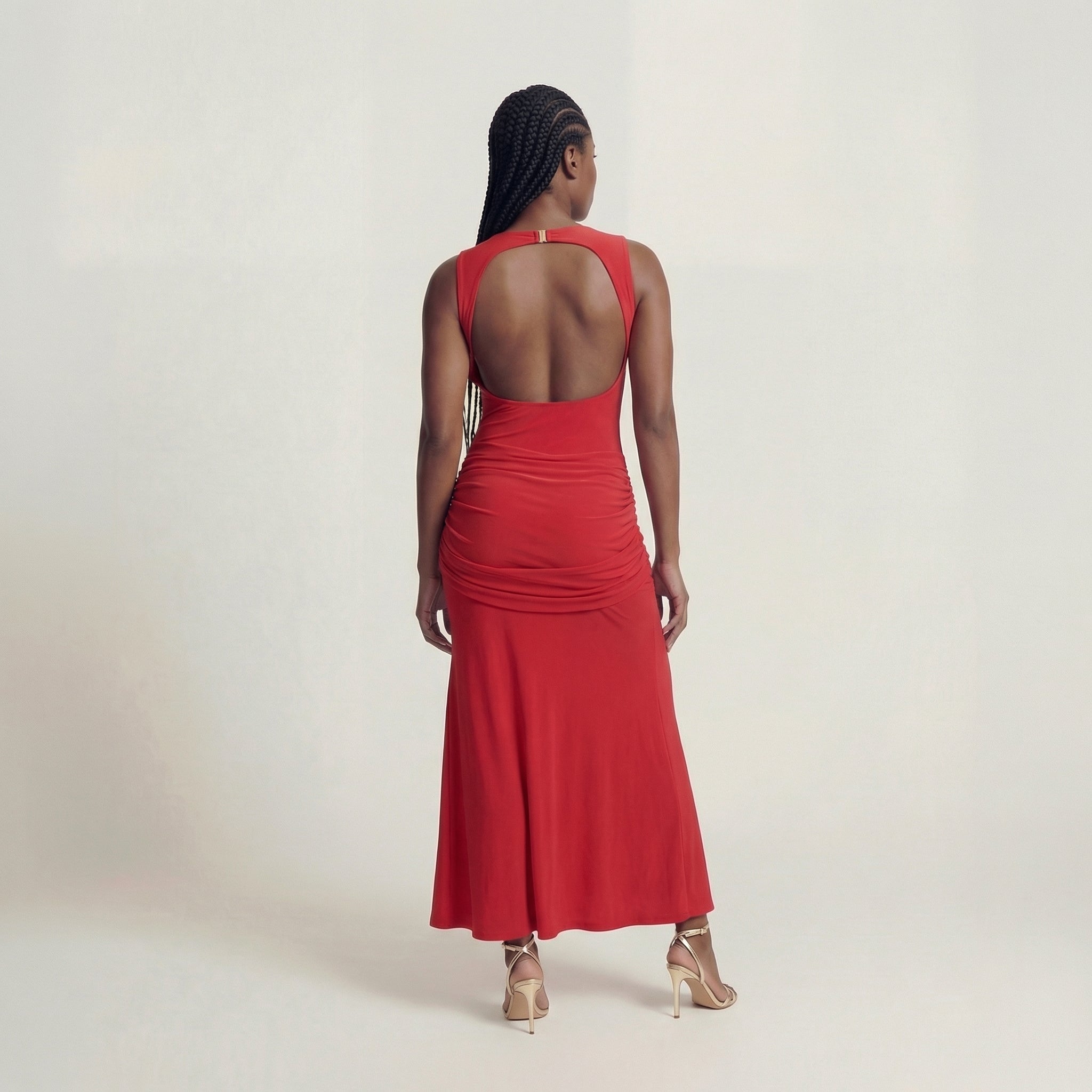 Batuque Ruched Maxi Dress