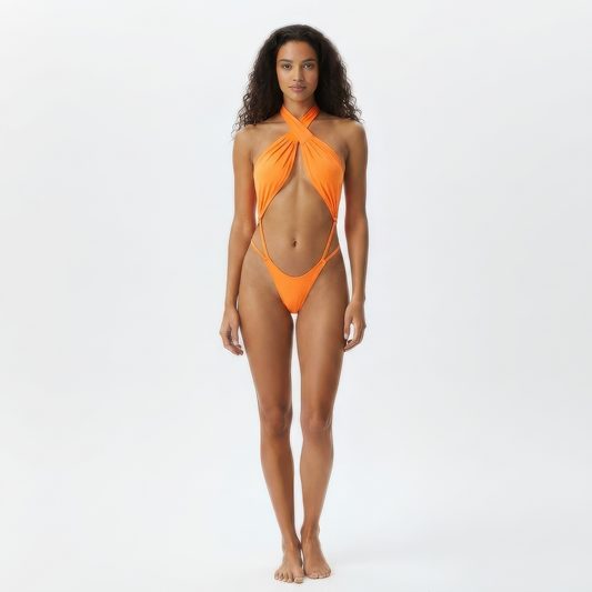 Laranja High-Waisted One-Piece Swimsuit