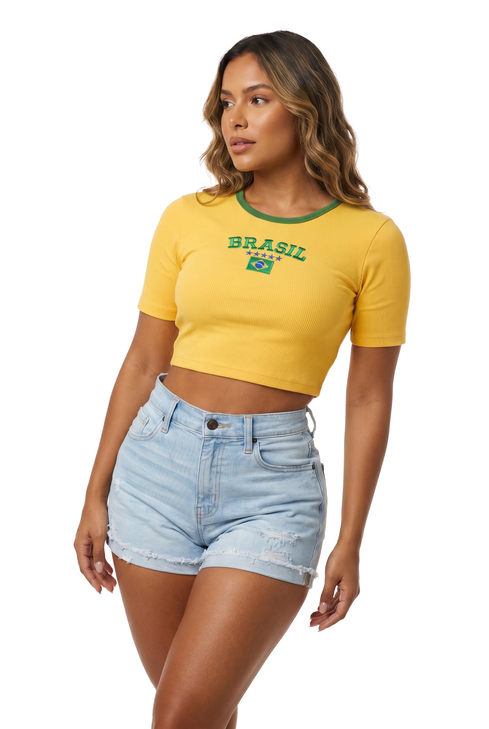 Verde Amarelo Brazil Crop Top