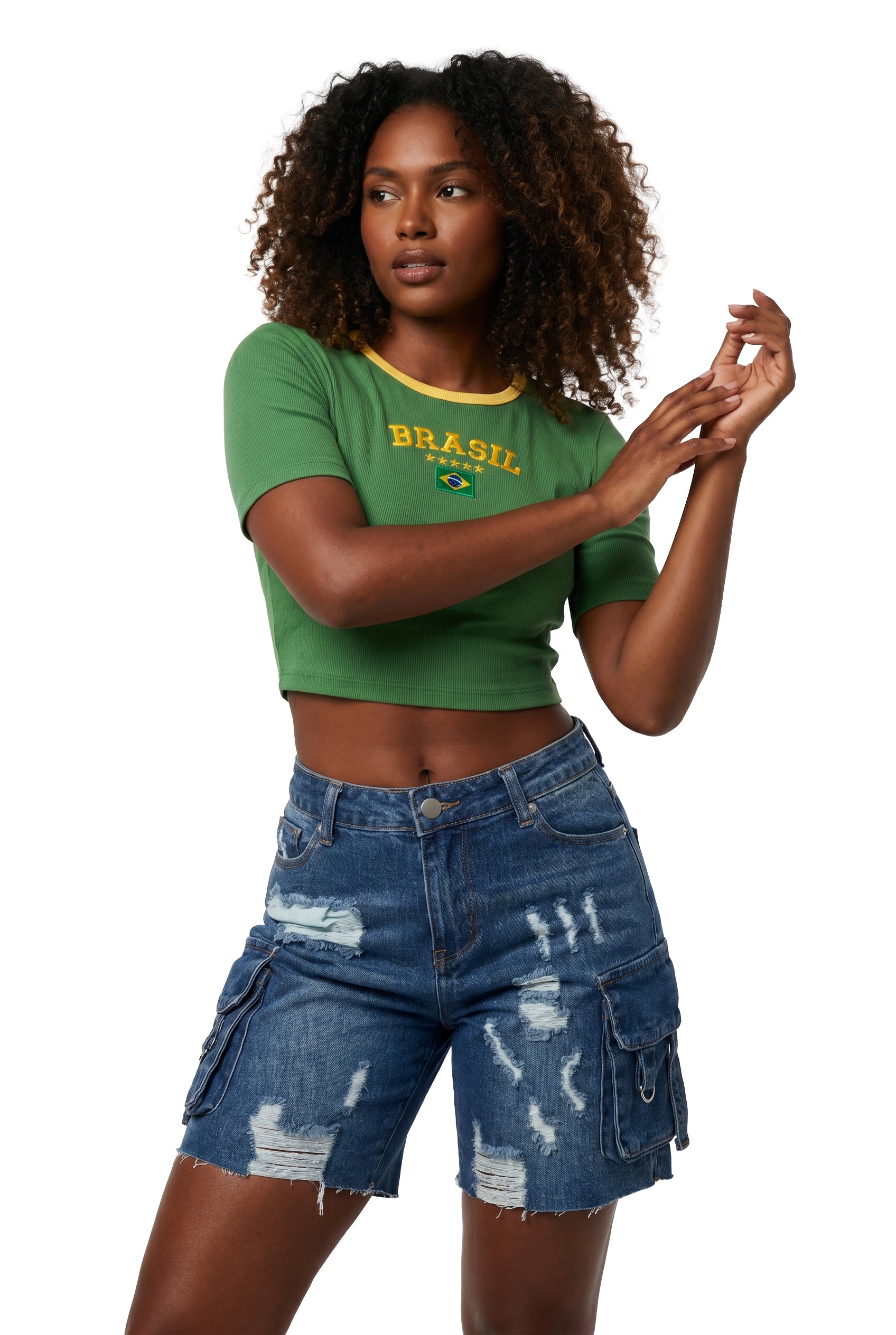 Haut court Verde Amarelo Brésil