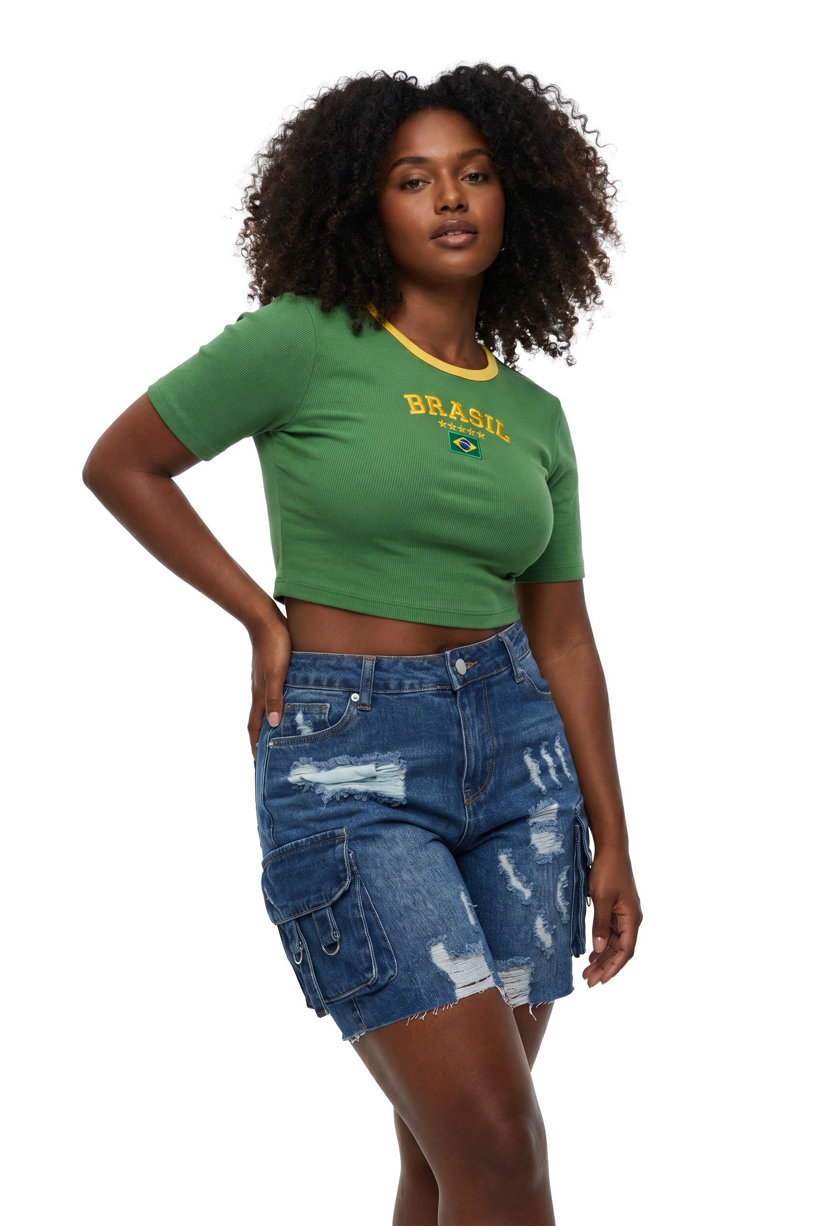 Haut court Verde Amarelo Brésil