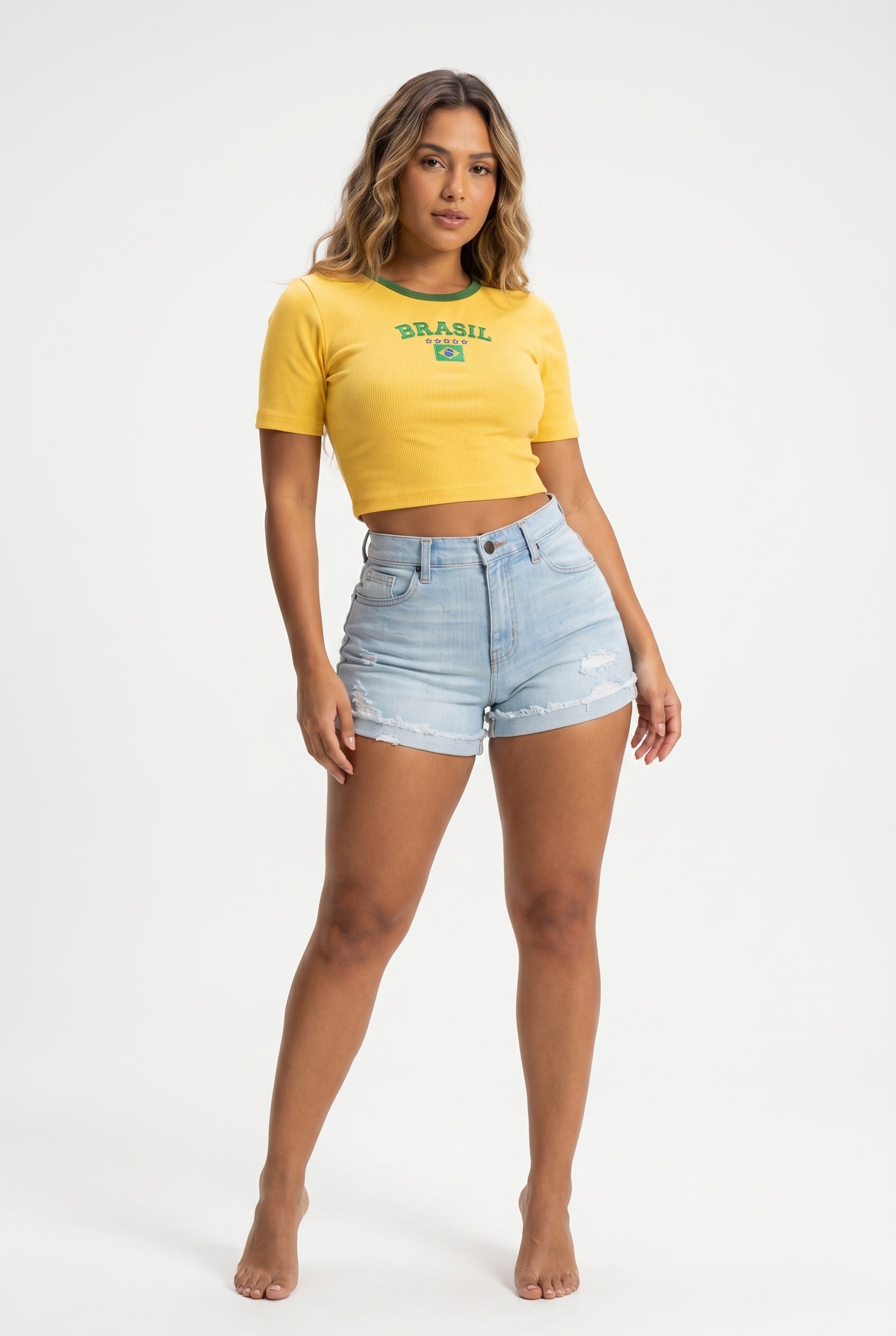Haut court Verde Amarelo Brésil