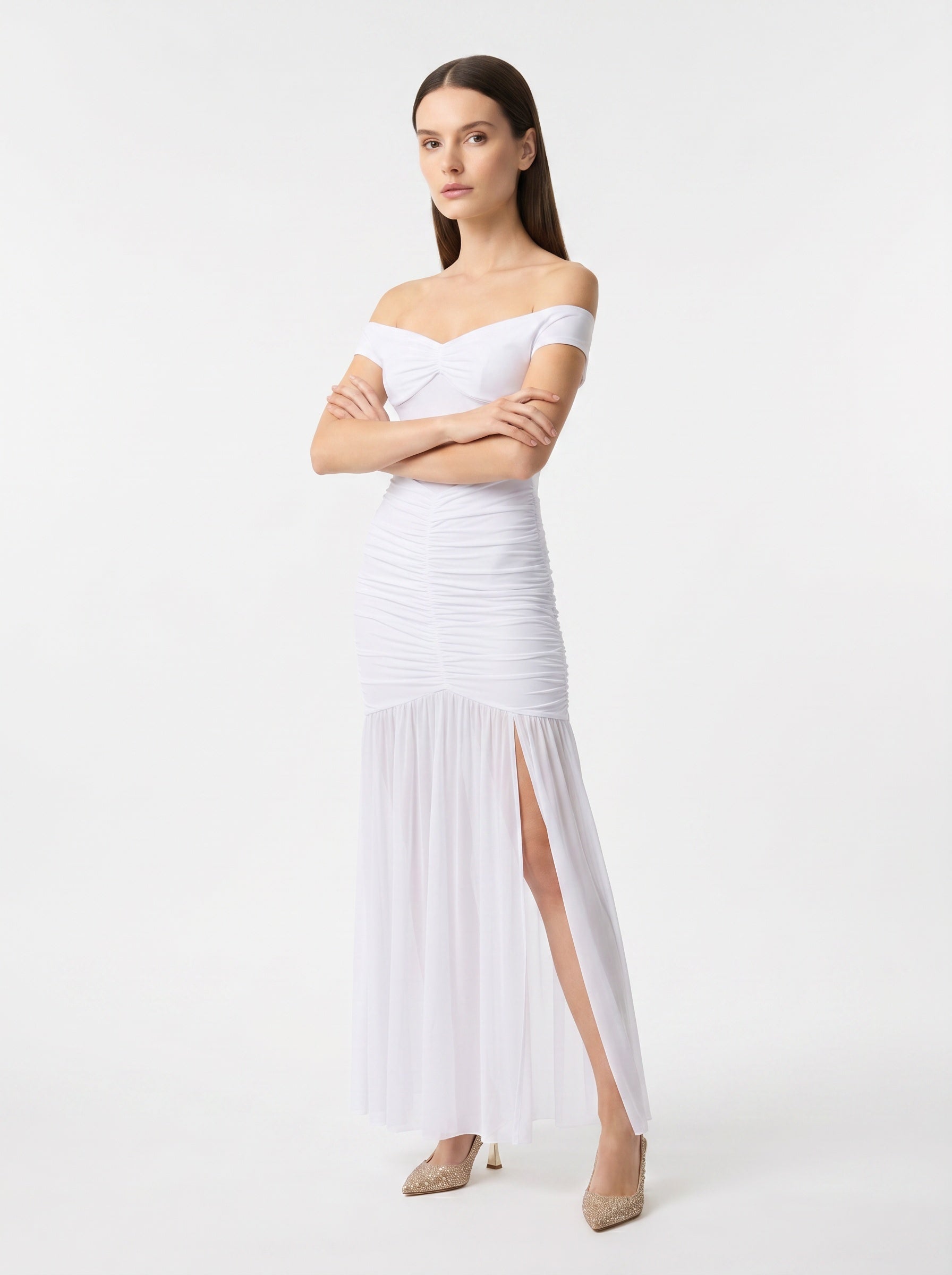 Nevoa Sheer Mesh Maxi Dress