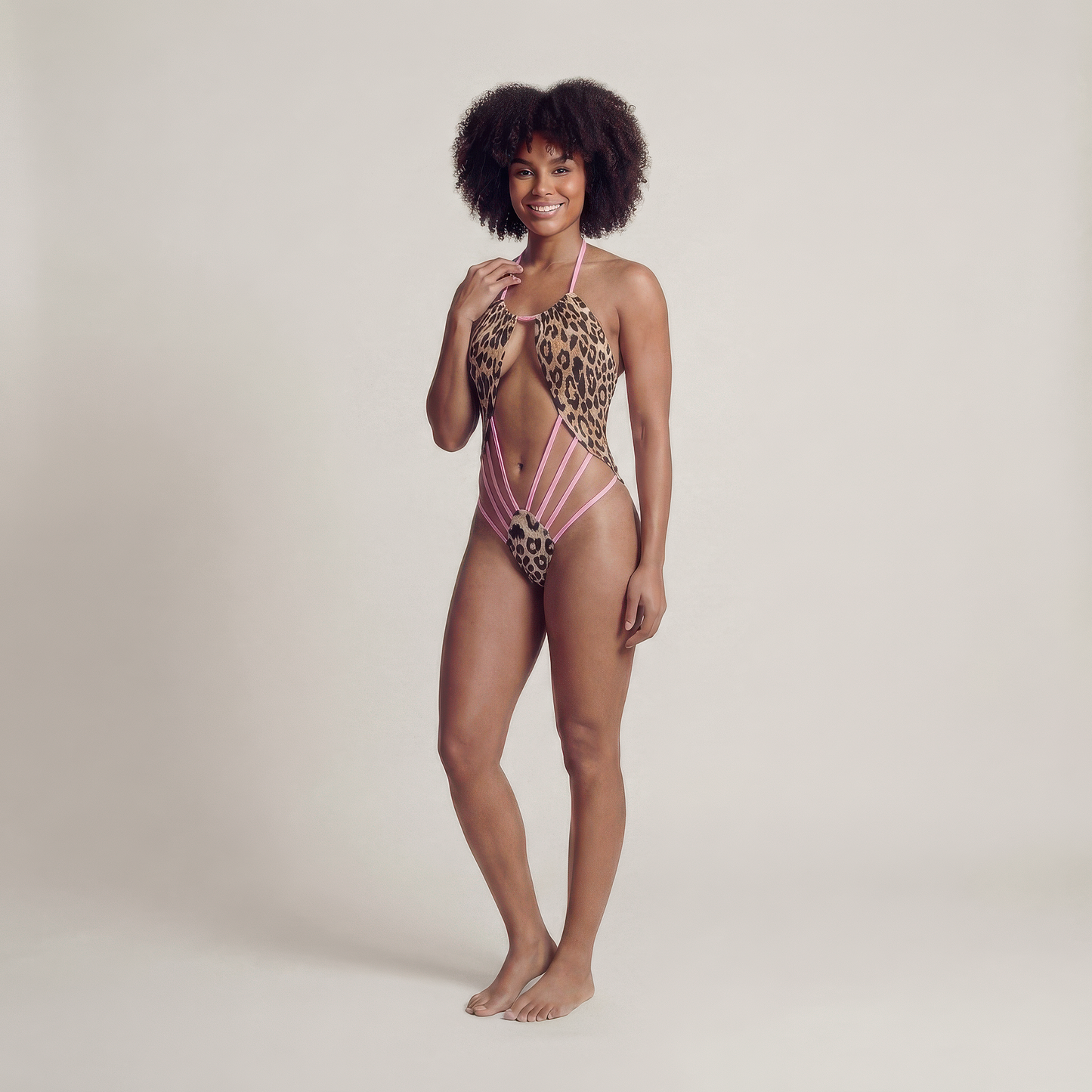 Panthera High-Waisted One-Piece Swimsuit