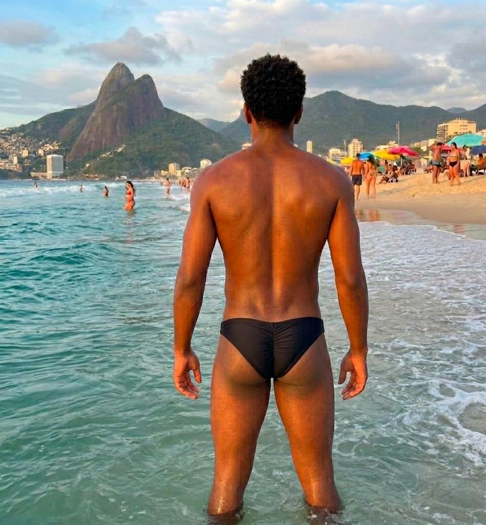 Slip de bain noir ajusté