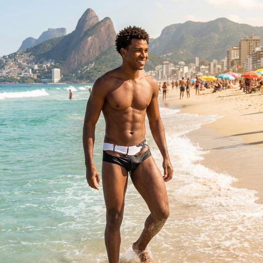 Tropical Black Swim Trunks
