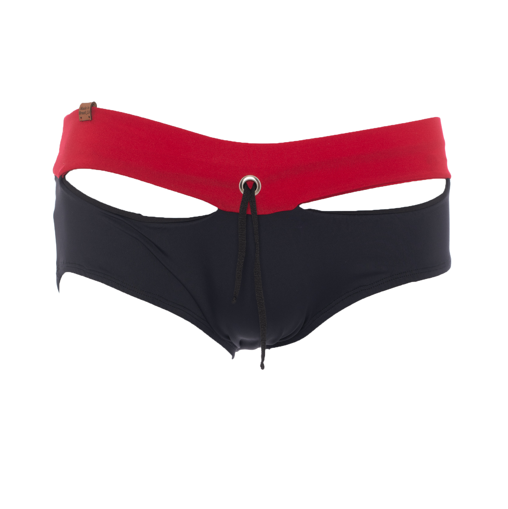 Caleçon de bain rouge jumeau avec taille ajustable