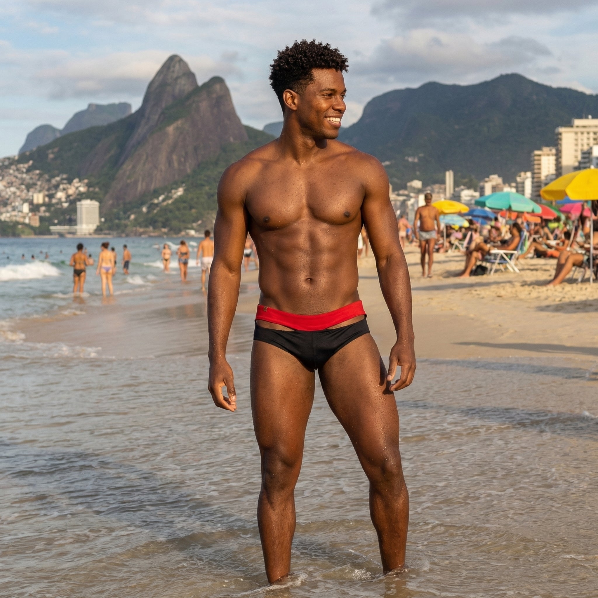 Maillot de bain rouge jumeau