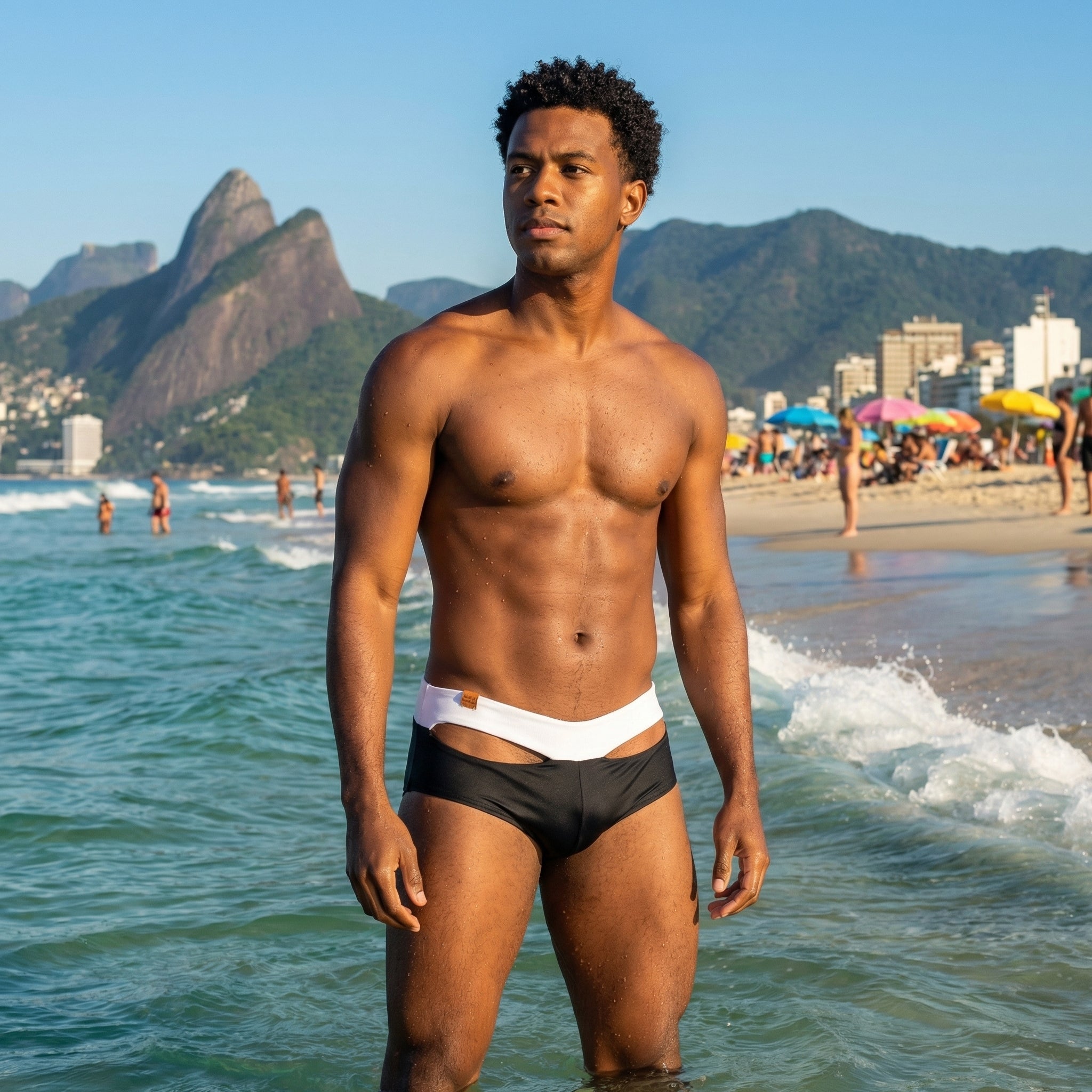 Shorts de bain noirs jumeaux