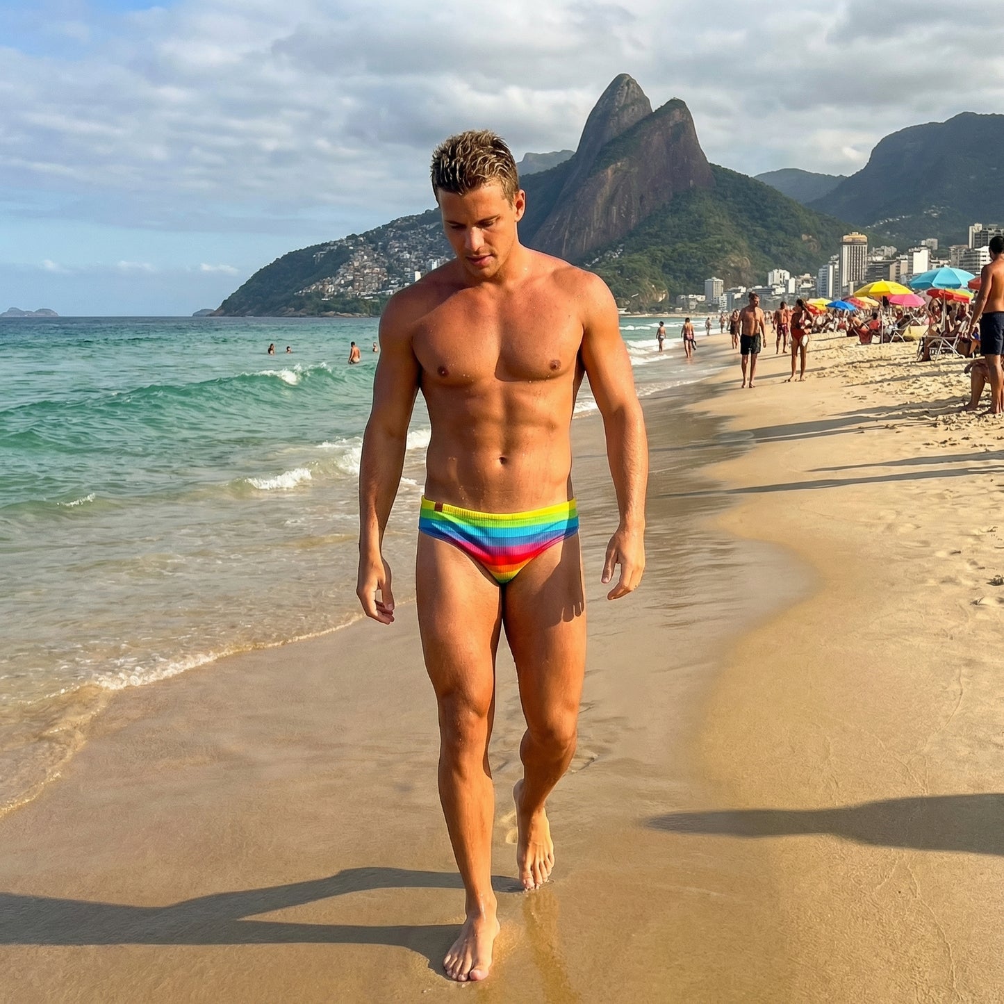 Hollow Rainbow Swim Trunks