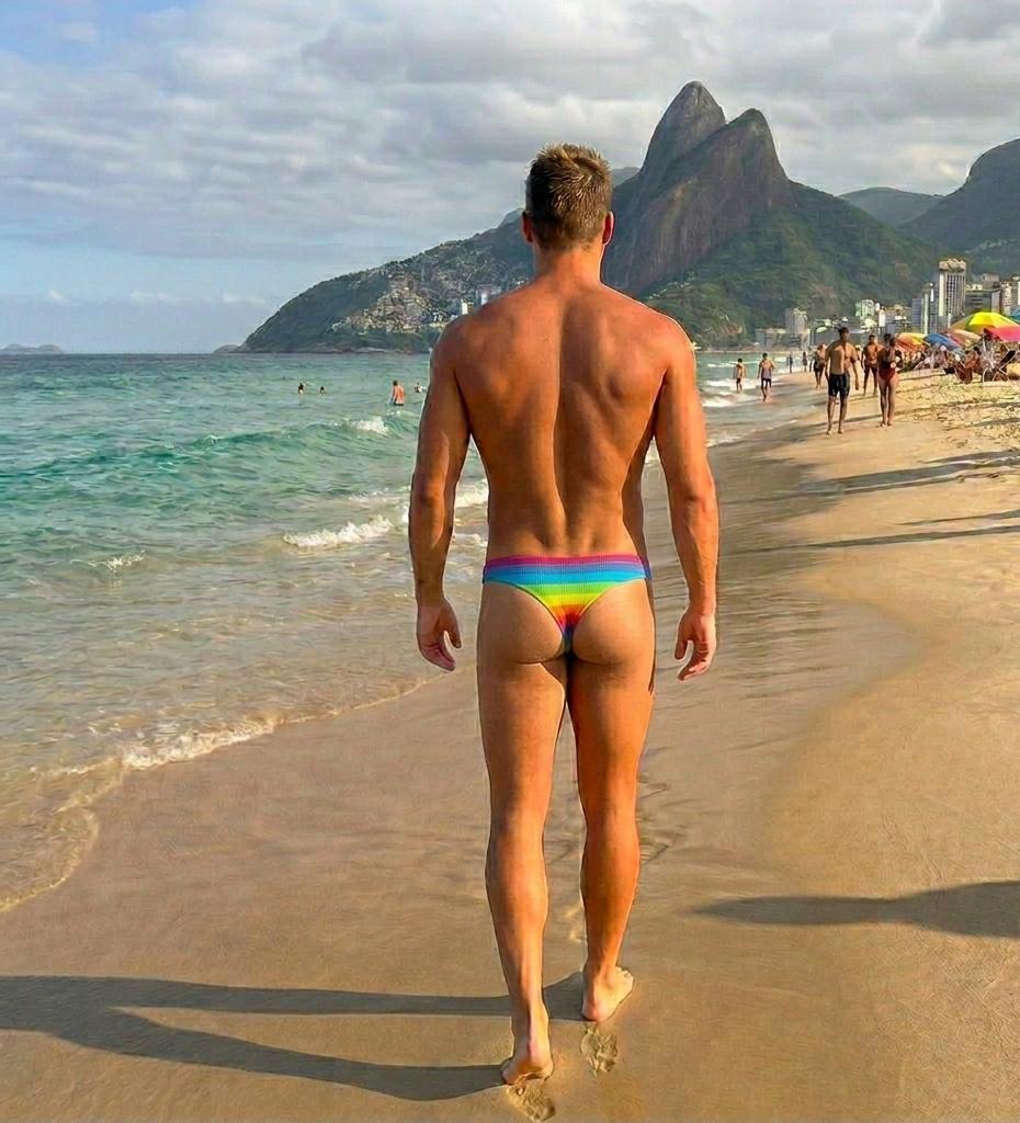 Maillot de bain short Hollow Rainbow